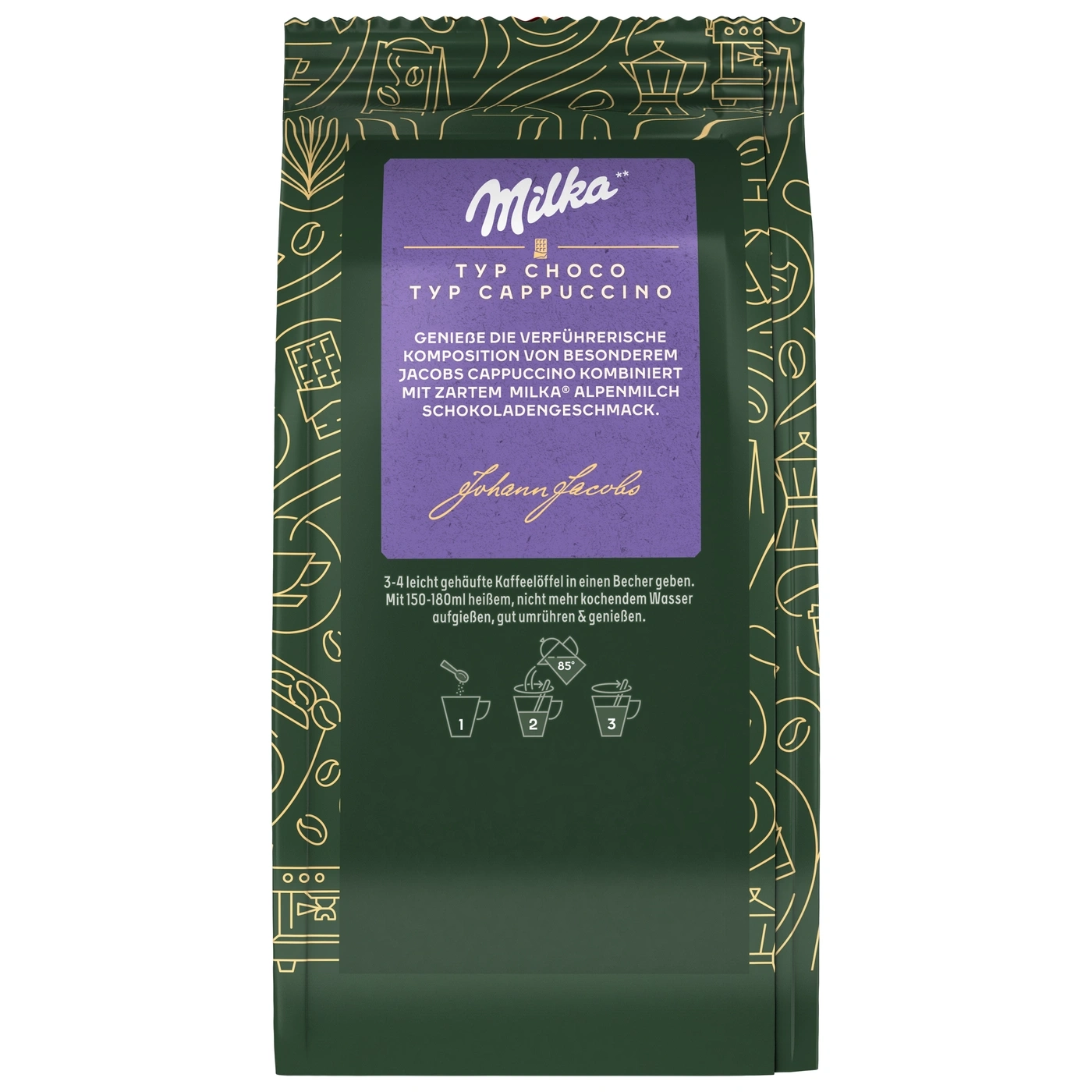 Milka Cappuccino von Jacobs mit Schokoladengeschmack