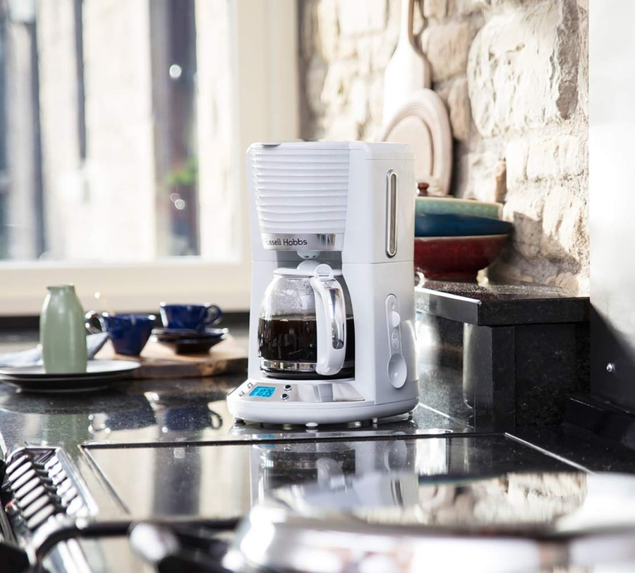 RUSSELL HOBBS Kaffeemaschine Inspire White 24390-56 Glas Timer 10 Tassen 1000 W
