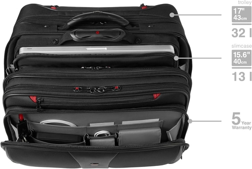 WENGER 2-teiliges Business Tasche Patriot Rolltasche + Laptop Tasche Schwarz