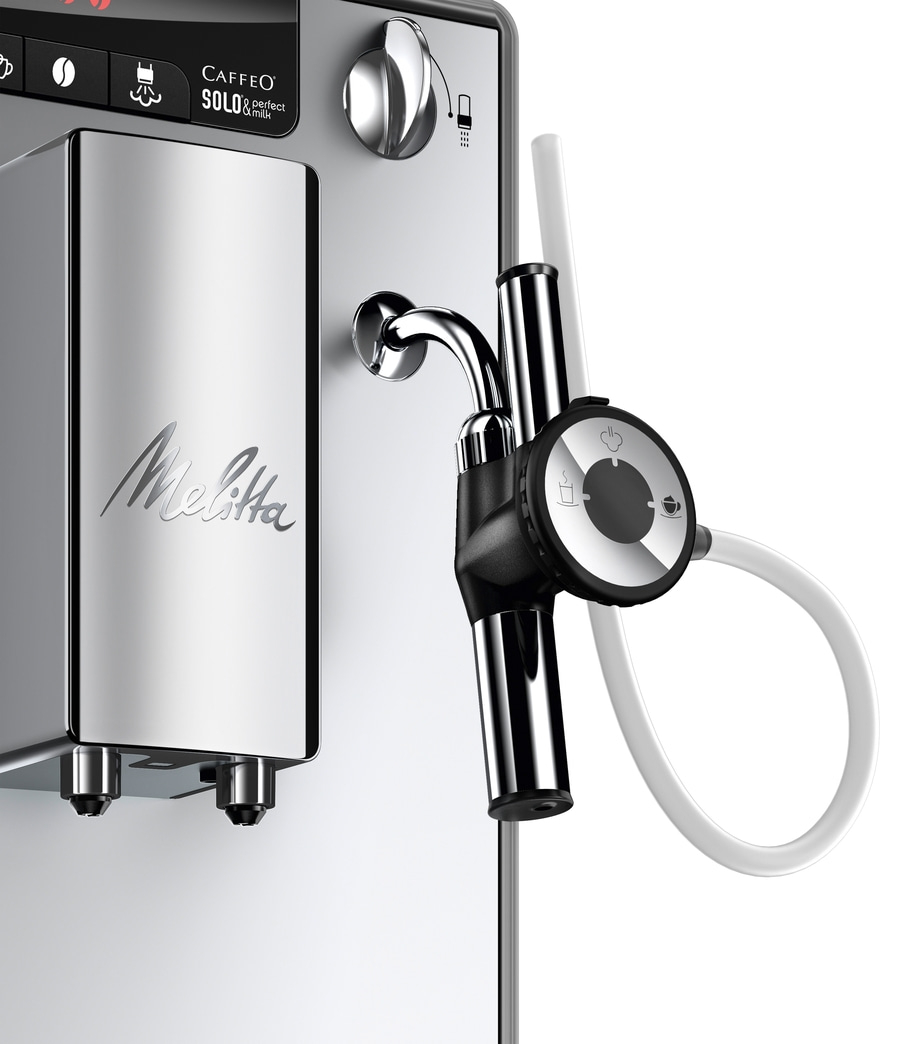MELITTA Kaffeevollautomat Solo & Perfect Milk E 957-203 Silber kompakt
