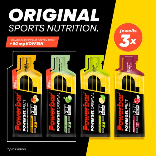 POWERBAR High Carb Energie Gele PowerGel Multiflavour Box 12x 41g