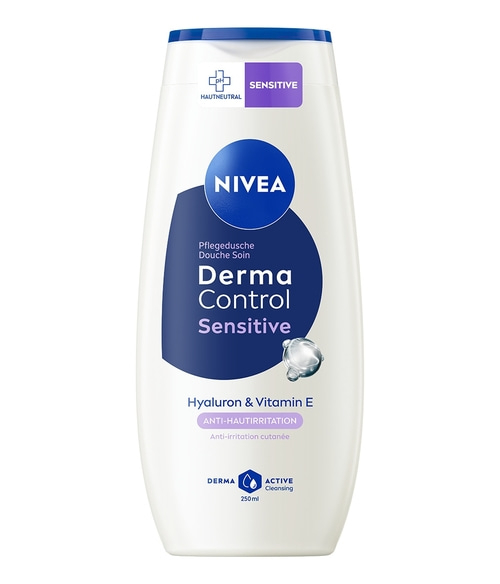 Nivea Duschgel für empfindliche Haut mit Hyaluron und Vitamin E.
