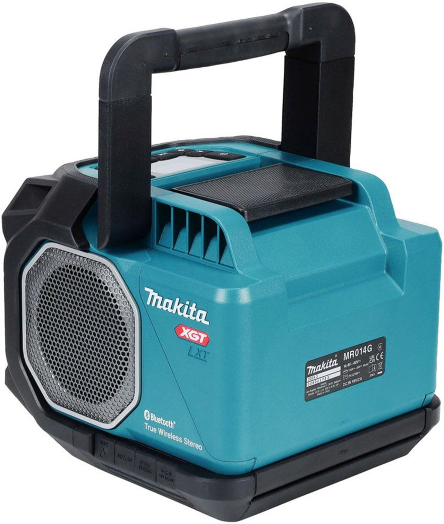 Makita MR014G Baustelle Radio, blau-türkis, mit Bluetooth und Tragegriff