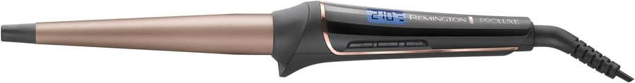 Lockenstab von Remington Proluxe, schwarz und roségold, mit digitaler Anzeige