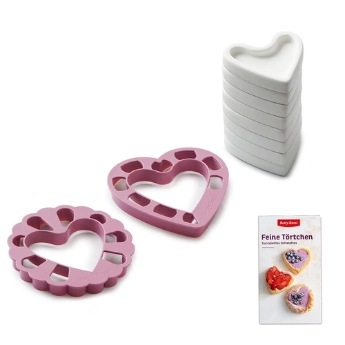 BETTY BOSSI Ausstechform für Törtchen Herz & Blume Set - 2 Ausstecher