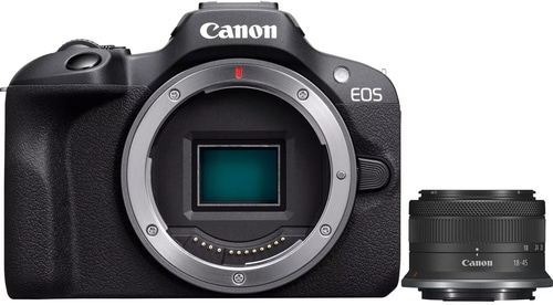 Canon EOS Kamera mit Objektiv, schwarz, detailreich, professionell, hochwertig, modern