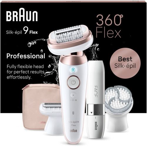 BRAUN Silk-epil 9 Flex 9-360 Epilierer Wet&Dry Akku Gesichtsrasierer B-WARE