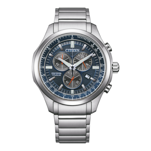 CITIZEN Herren Armbanduhr AT2530-85L Chronograph Eco-Drive Titan 43 mm B-Ware