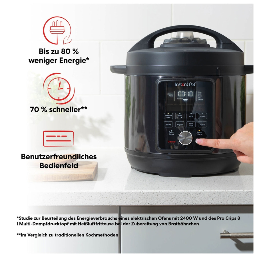 INSTANT POT Duo Plus Multikocher WhisperQuiet Slow Cooker 5,7L Schwarz Edelstahl