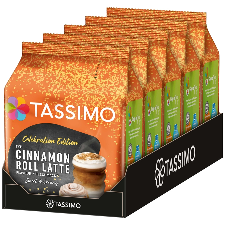 Tassimo Cinnamon Roll Latte Packungen, Celebration Edition, süß und cremig, Kaffeegetränk