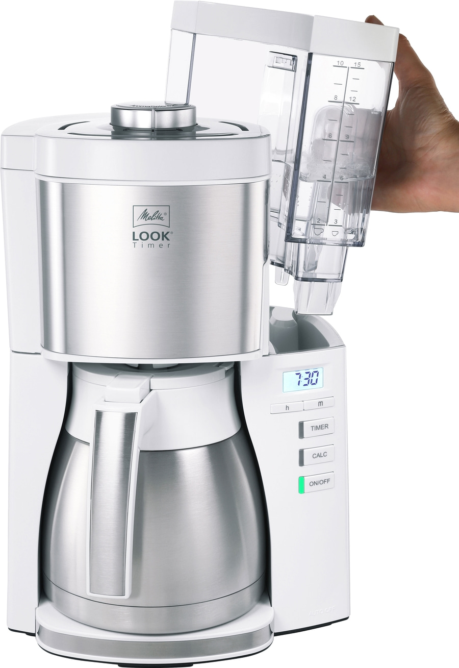 MELITTA Filterkaffeemaschine Look Therm Timer 1025-17 Warmhaltefunktion Weiß