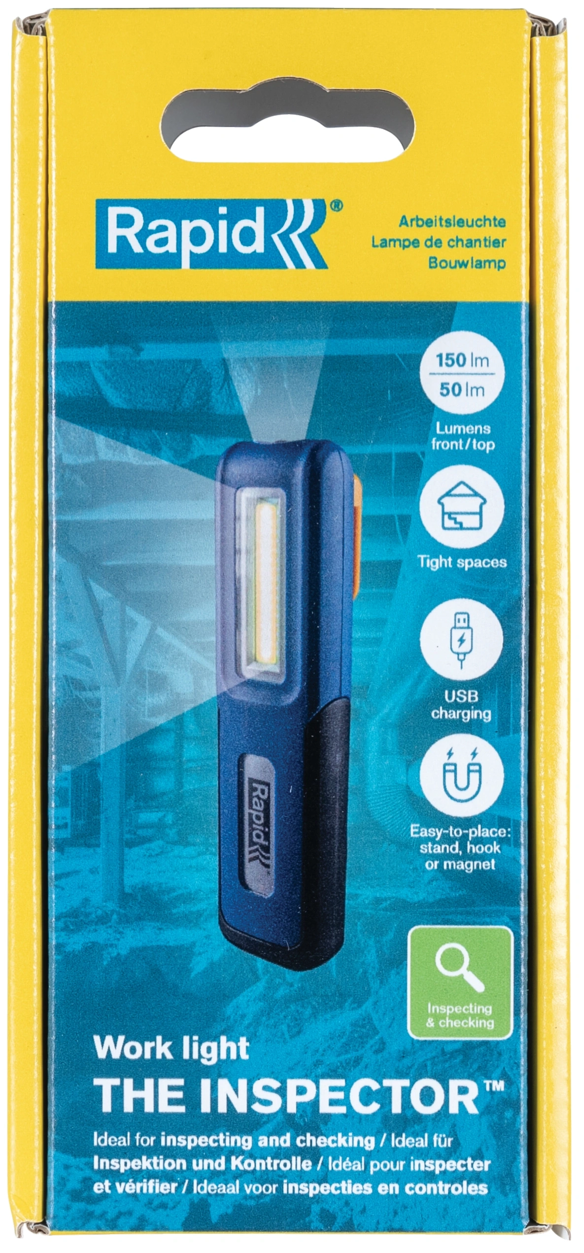 RAPID The Inspector Akku-Arbeitsleuchte LED Magnet Taschenlampe USB-C 5001732