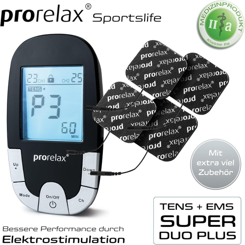 PROPELAX TENS/EMS Super Duo Plus Elektrostimulationsgerät 25 Stufen schwarz NEU