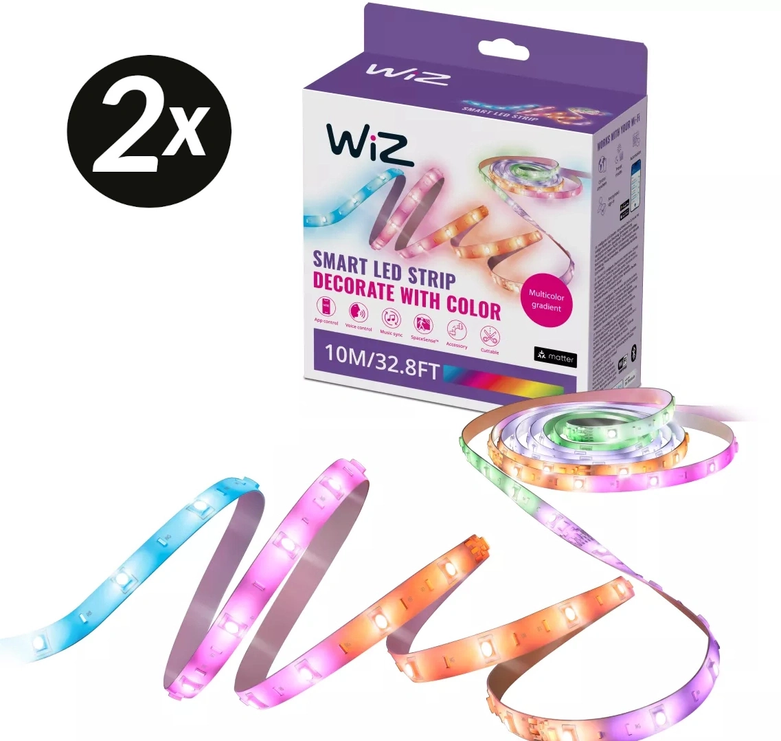 Wiz Smart LED Streifen mit 2x 10m, bunt, für Dekoration