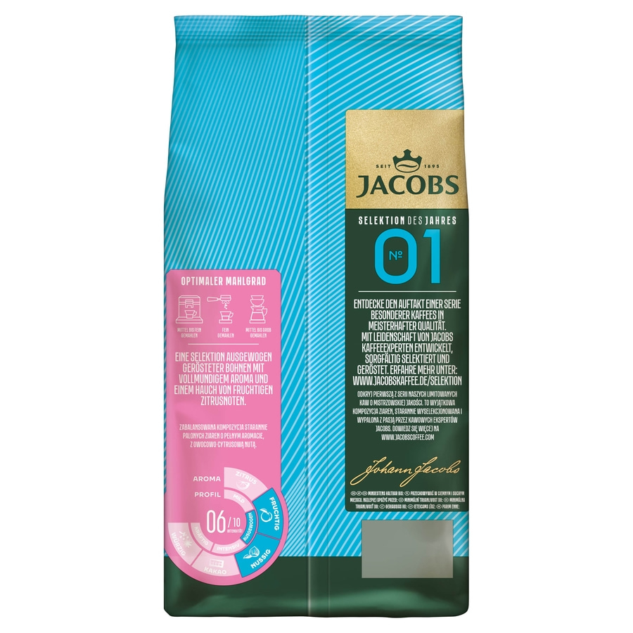 JACOBS Kaffeebohnen Selektion des Jahres No. 1 ganze geröstete Bohnen 2 x 1 kg