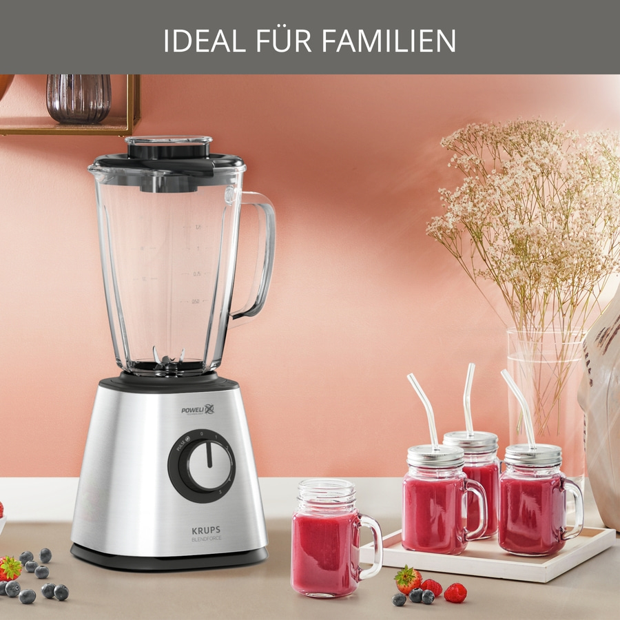 KRUPS Mixer Blendforce+ 800 Watt 5 Stufen Standmixer Smoothie Maker Ice Crusher
