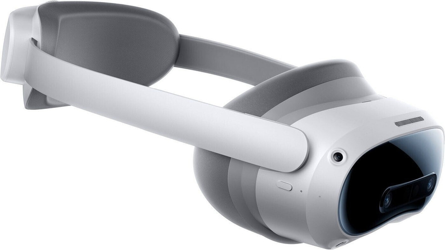 VR-Brille, weiß und grau, futuristisches Design, Virtual Reality, Technologie, Kopfhörer