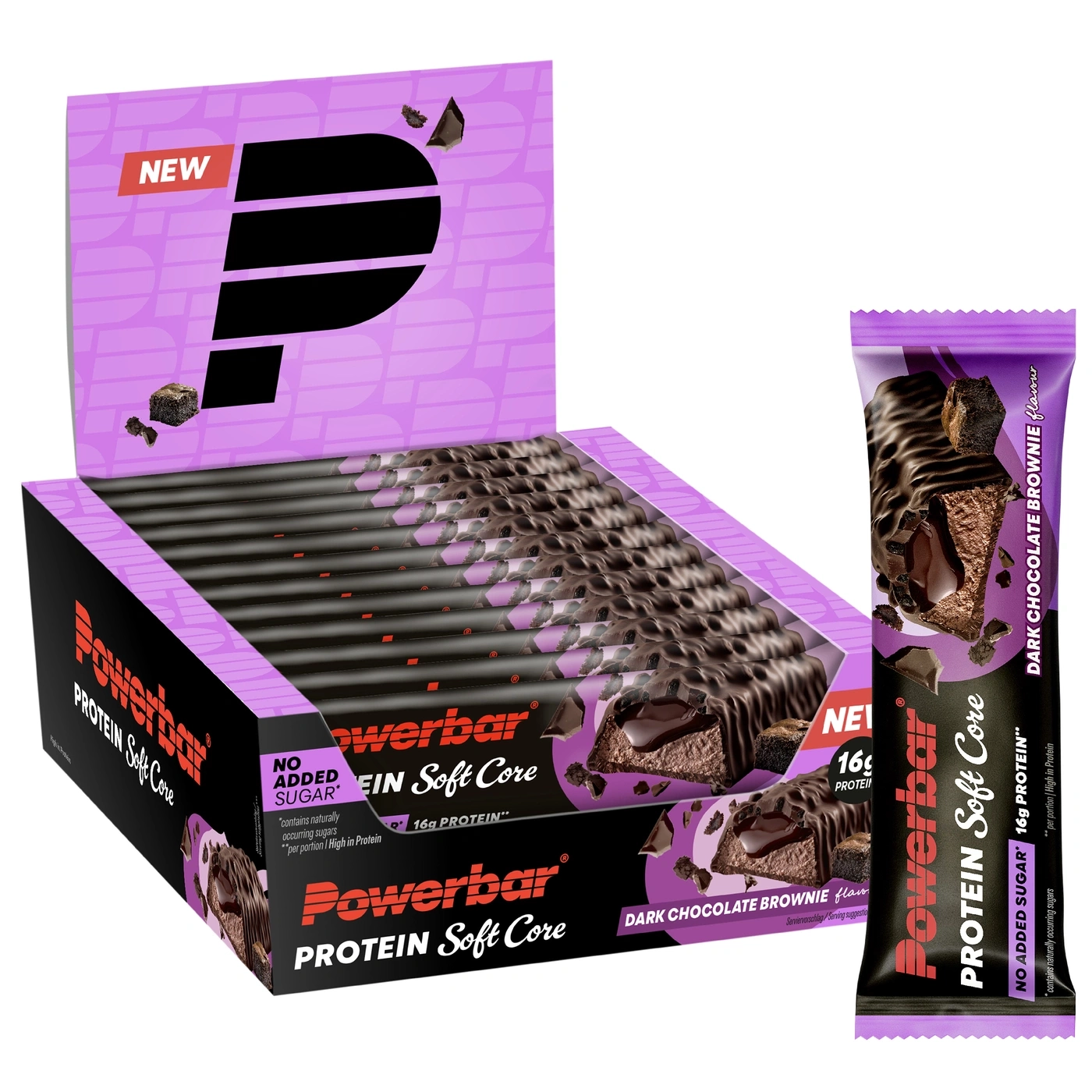 Powerbar Protein Soft Core Riegel im Karton und einzeln