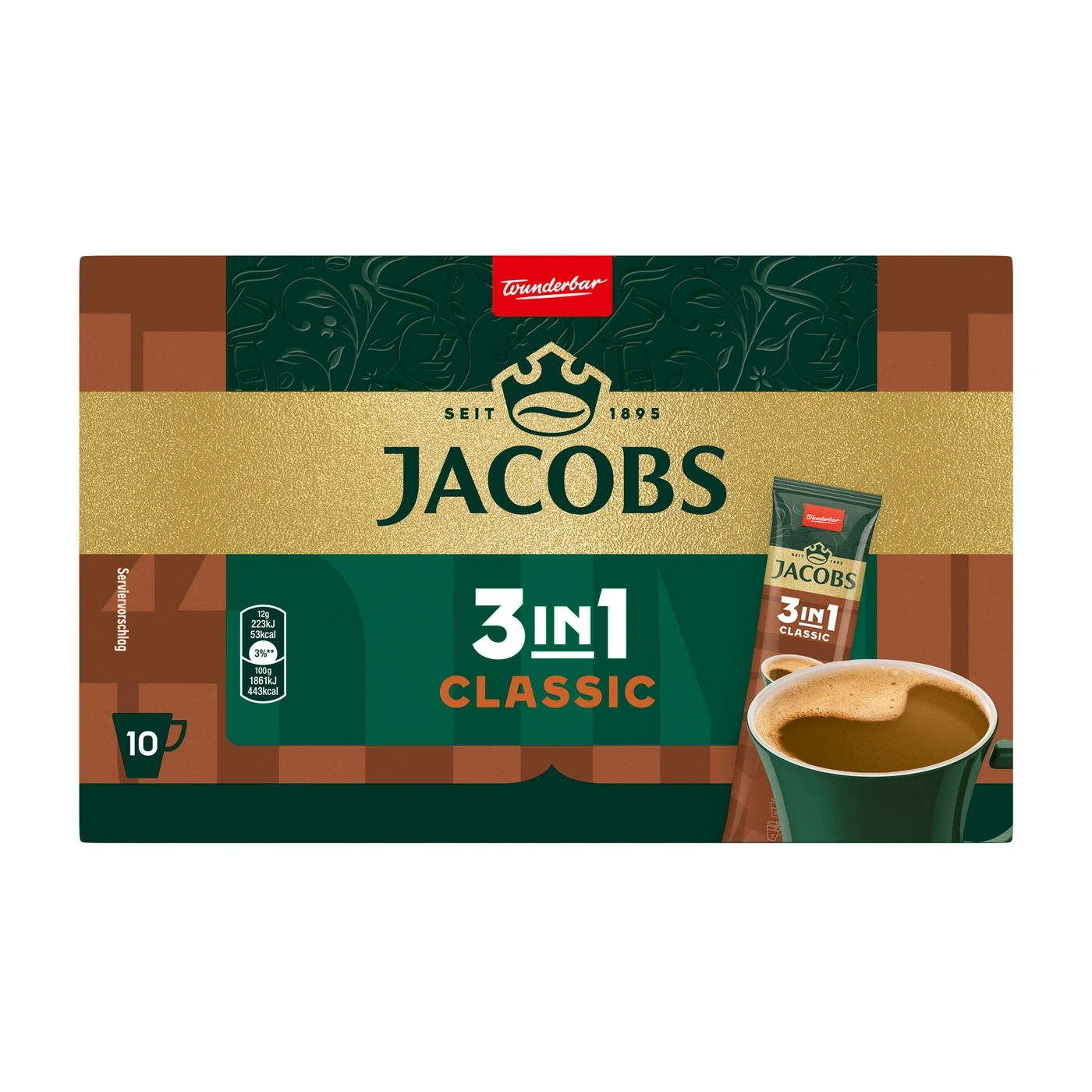 Jacob's 3in1 Classic Kaffeepulver für 10 Tassen