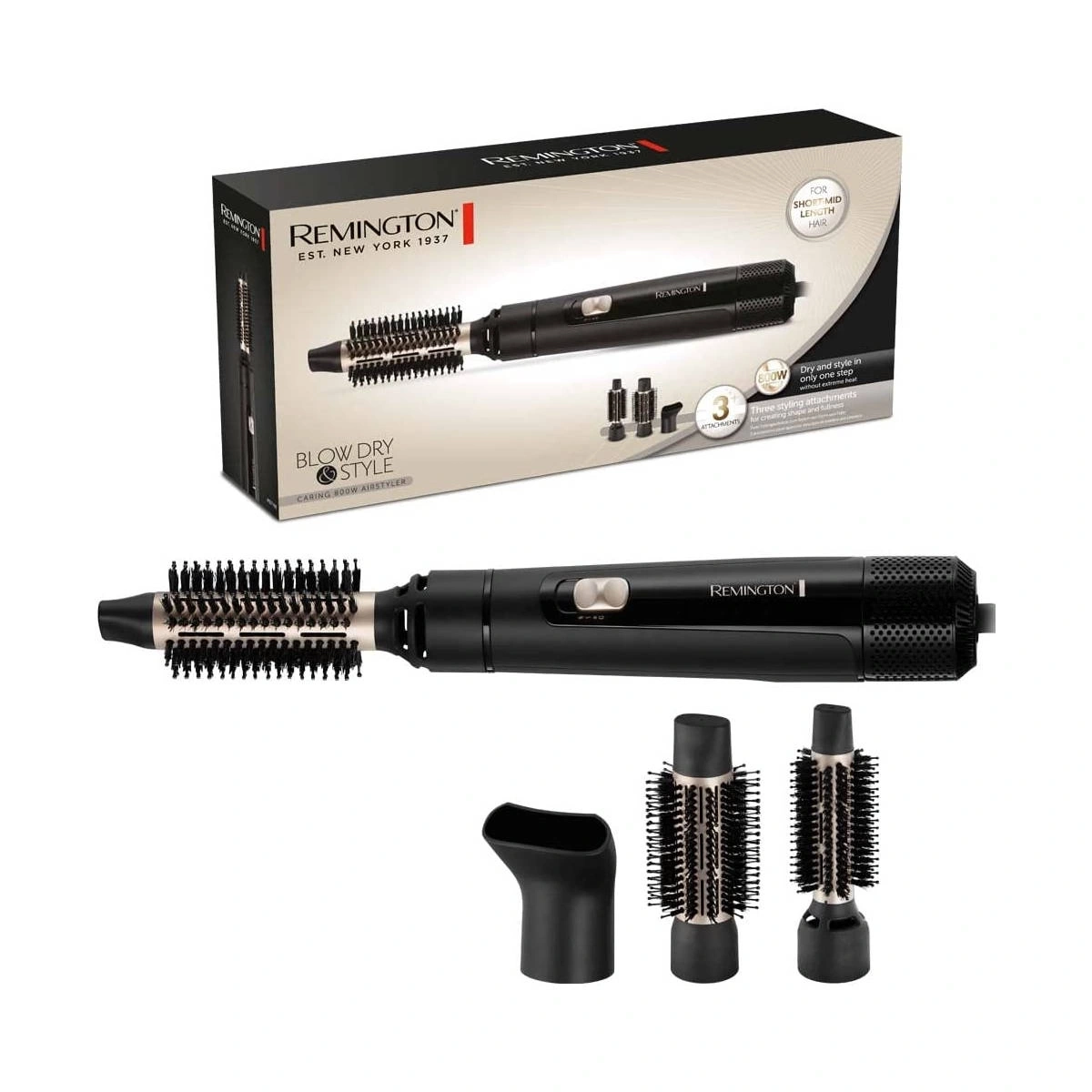 Remington Haartrockner-Set mit drei Aufsätzen für Styling und Volumen.