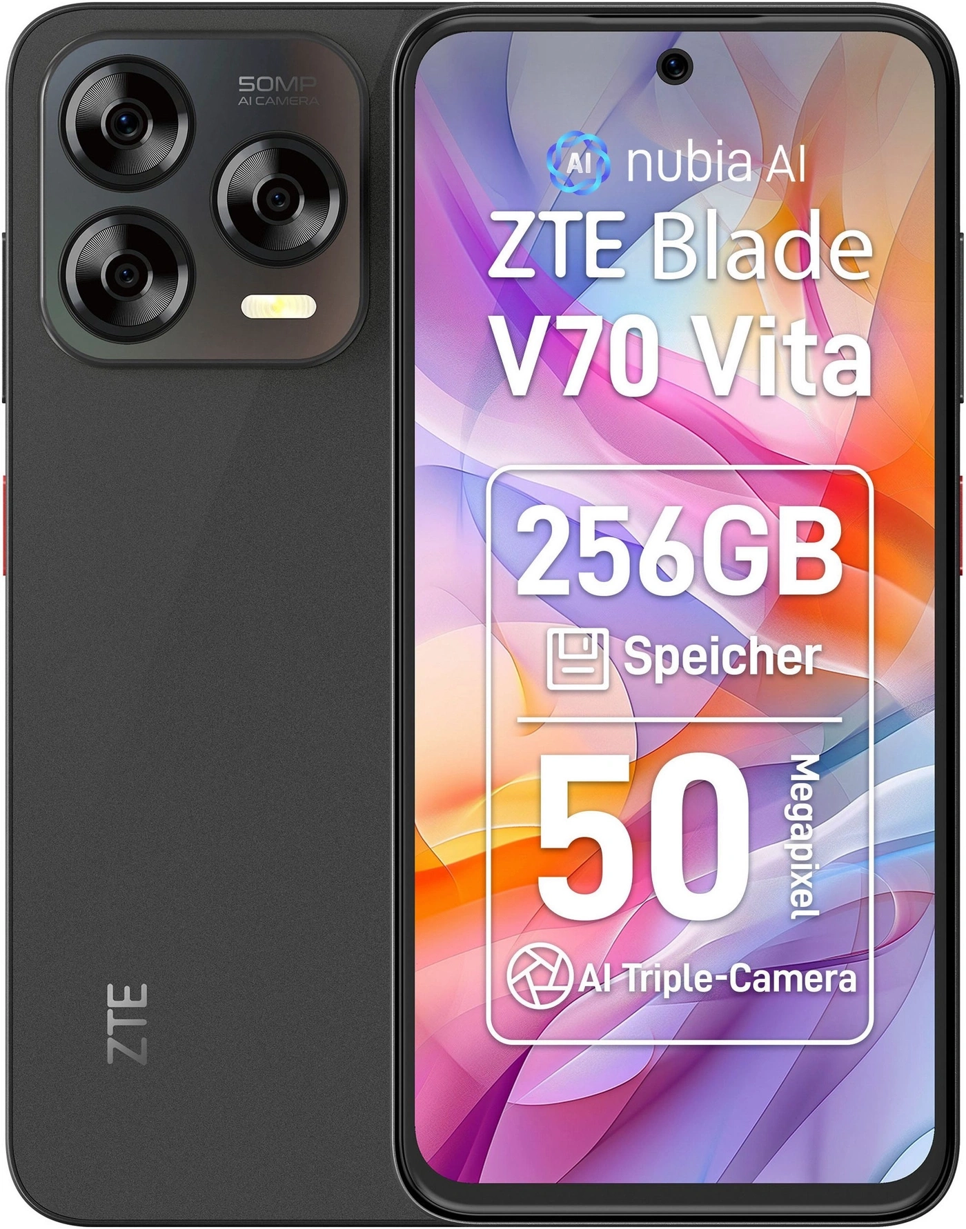 ZTE Smartphone Blade V70 Vita 6,7Zoll 256GB Android 14 LTE NFC grau B-WARE