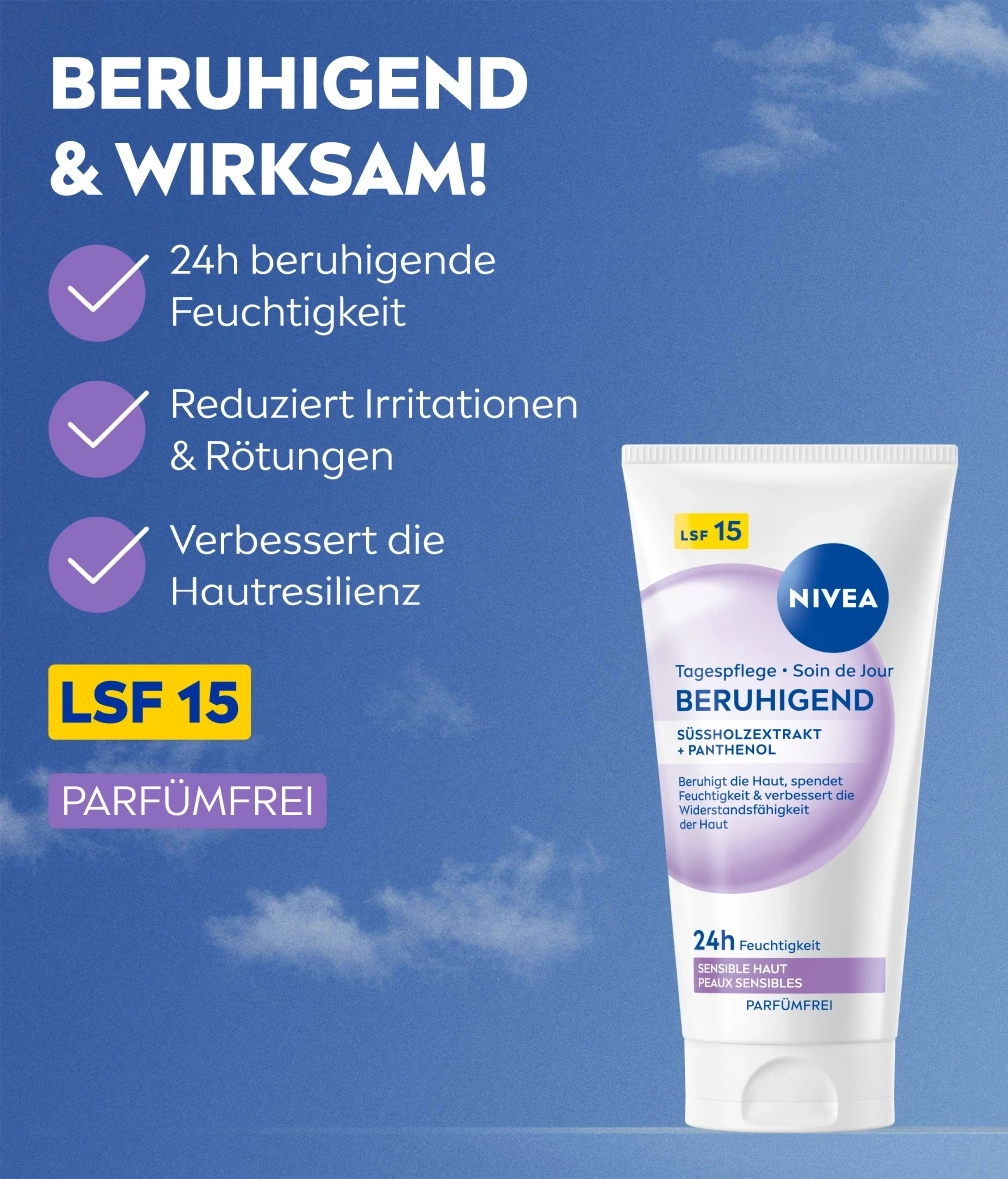 NIVEA beruhigende Tagespflege mit LSF 15