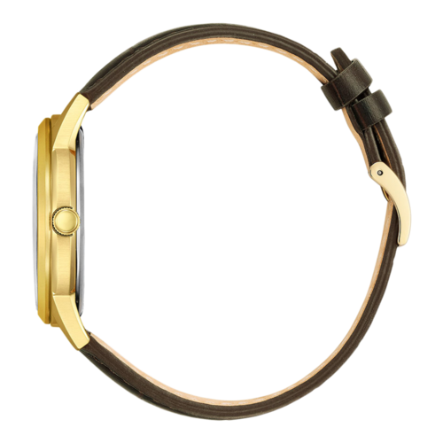 CITIZEN Herren Armbanduhr AW0102-13A Eco-Drive Edelstahl Leder 40 mm gold B-WARE