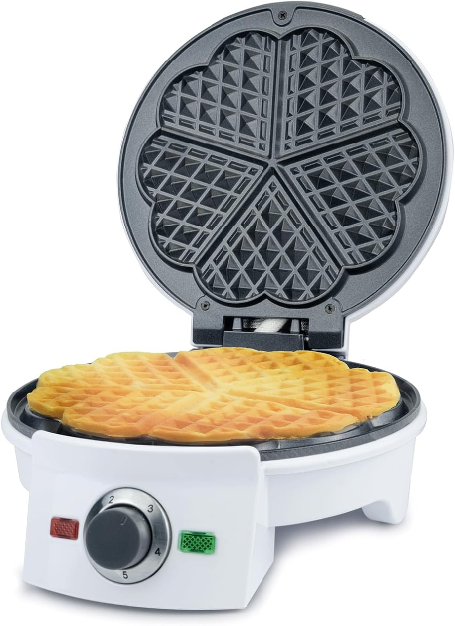 KORONA Waffeleisen 41007 Antihaftbeschichtung 20cm 1000W 5 Stufen weiß NEU