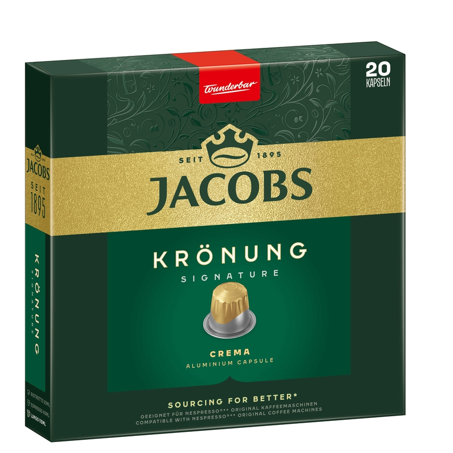 JACOBS Kapseln Krönung Crema 200 Nespresso®* kompatible Kaffeekapseln 10 x 20