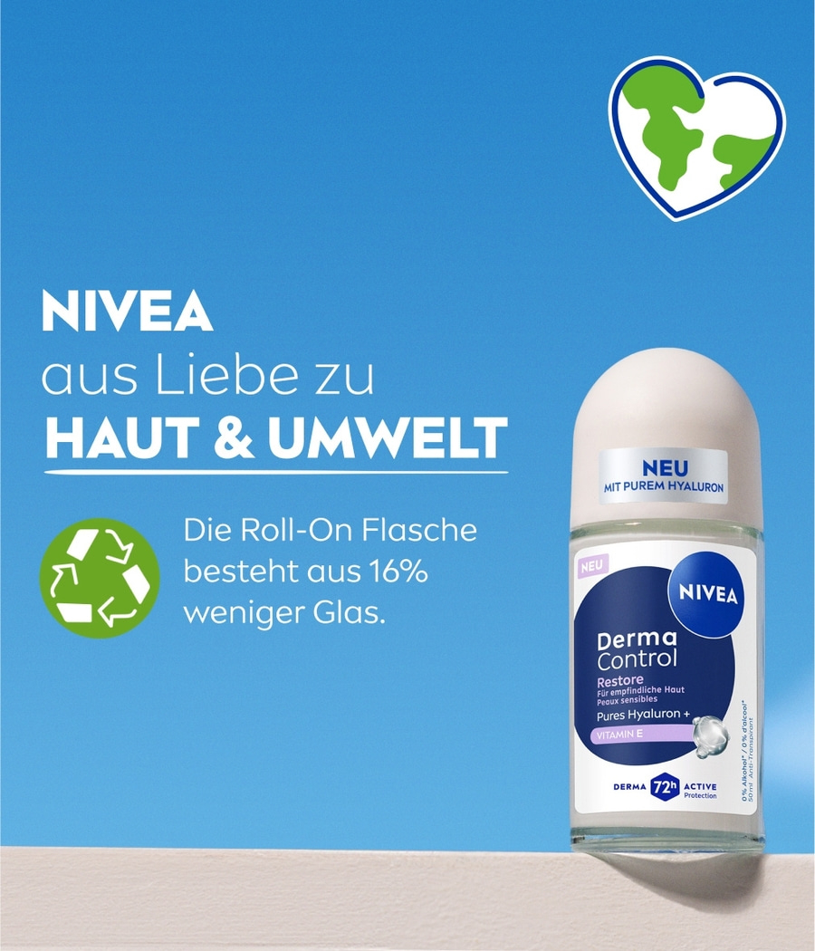 NIVEA Deodorant Roll-On Derma Control Restore 6 x 50ml
