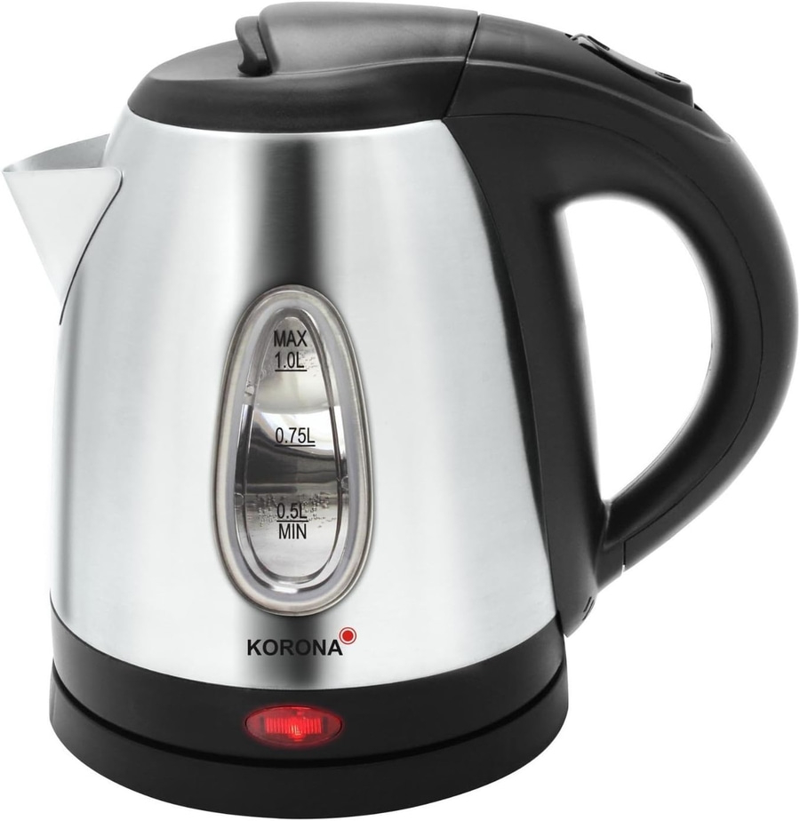 KORONA Wasserkocher 20303 kabellos Edelstahl 1 Liter 2000 Watt Basisstation NEU