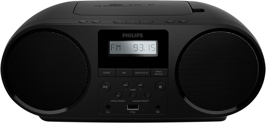 Schwarzer Philips CD-Soundmachine TAZ5000 mit UKW-Radioanzeige