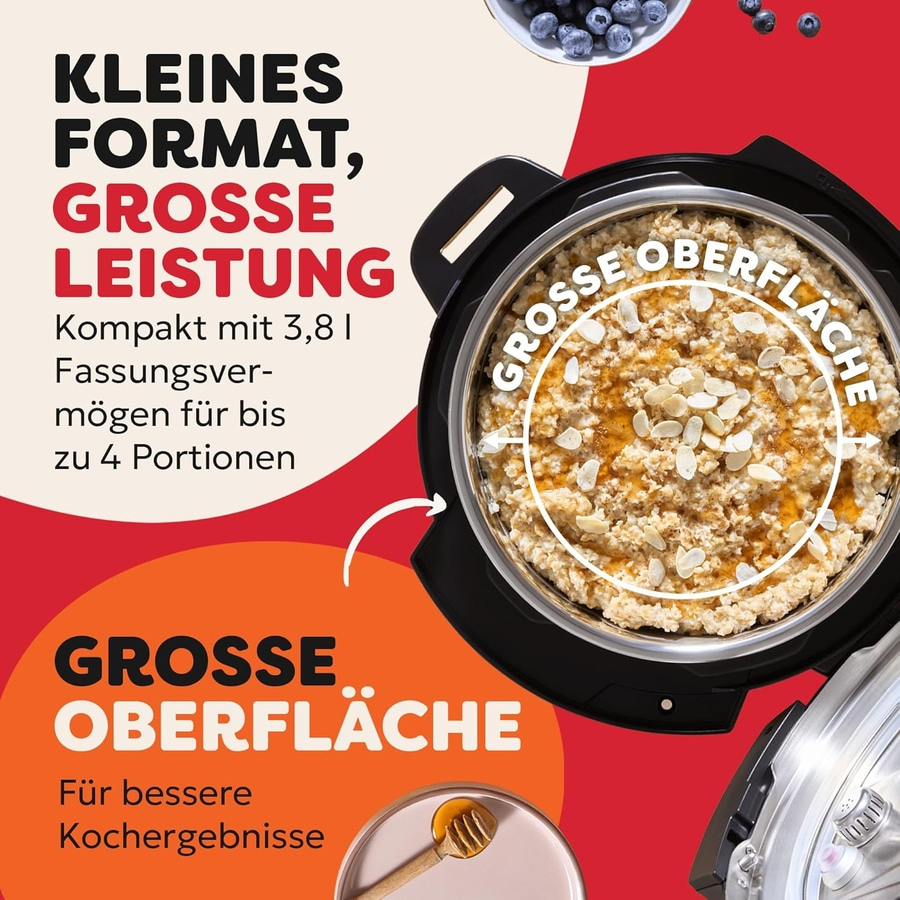 INSTANT POT Classic Mini 7in1 Multikocher 3,8L 800W Slow Cooker Schongarer Black