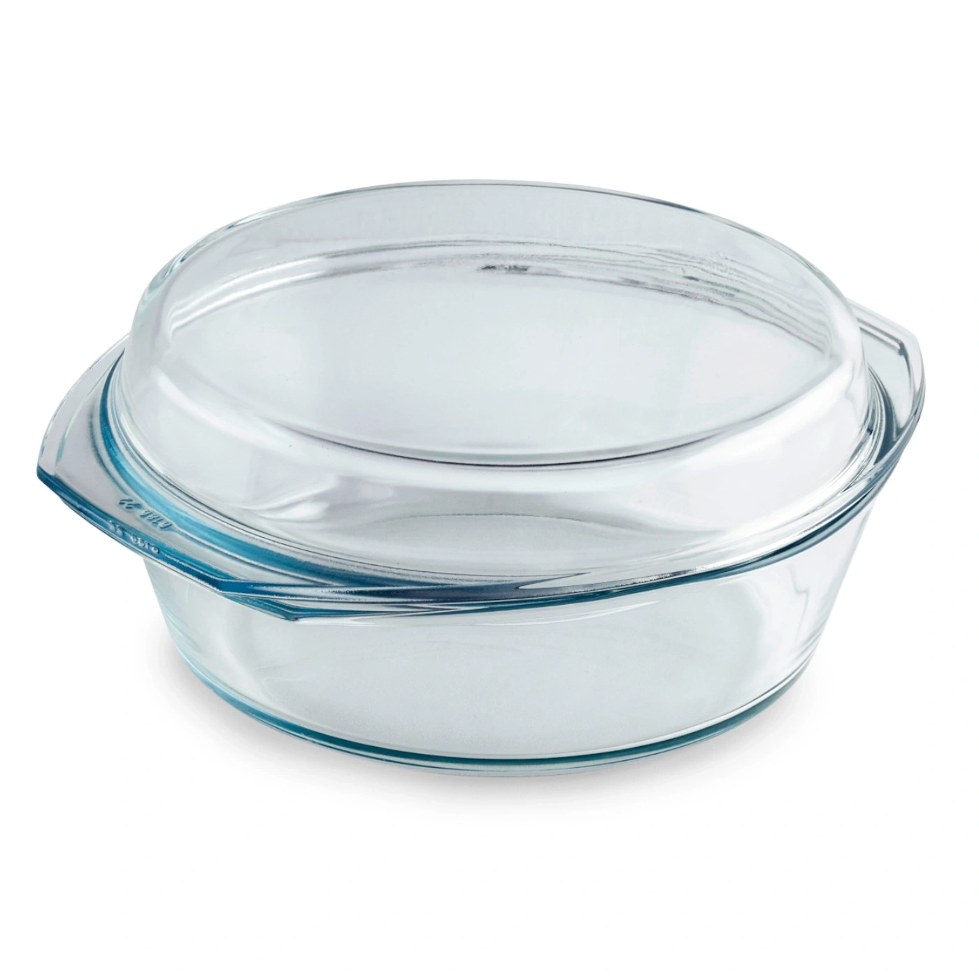 Glasbackform mit Deckel, rund, transparent, für Küche und Backen
