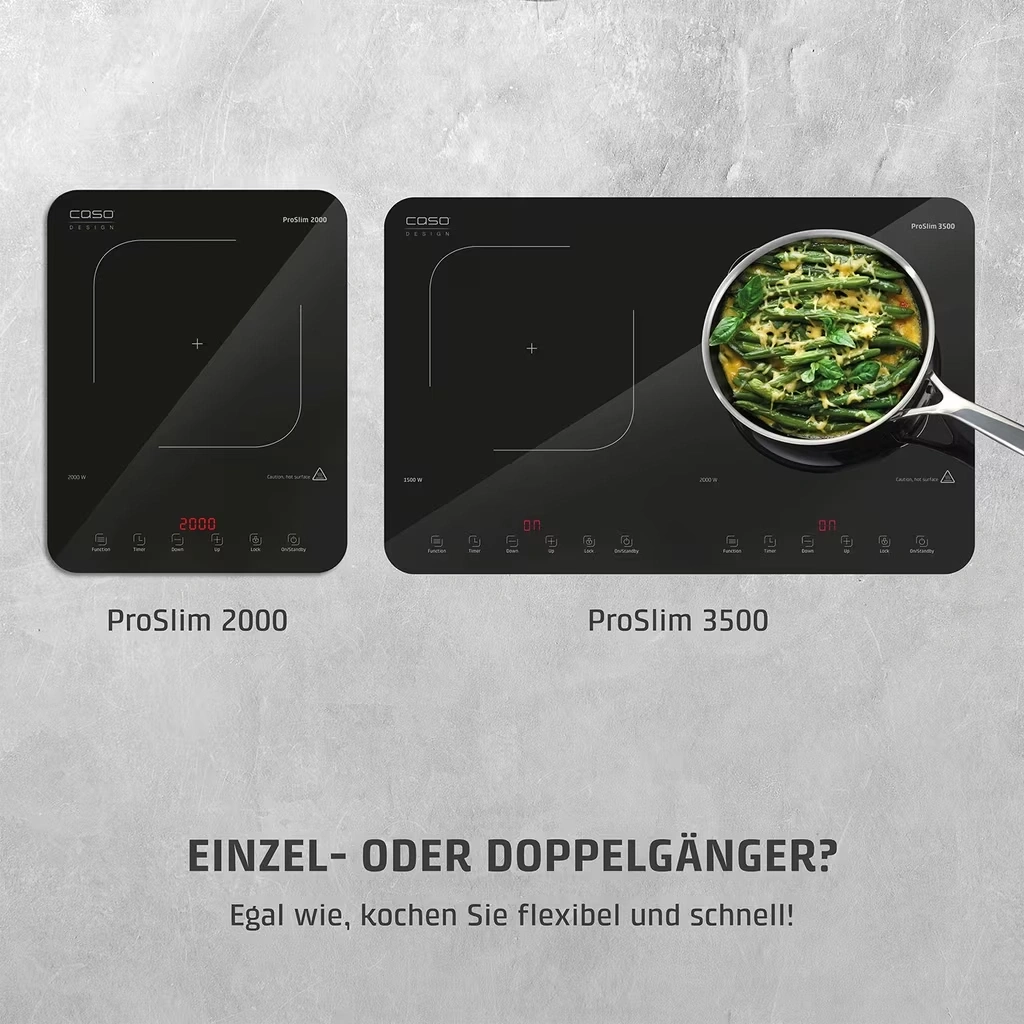 CASO Design ProSlim 2000 mobiles Induktionskochfeld Touchbedienung 2000W NEU