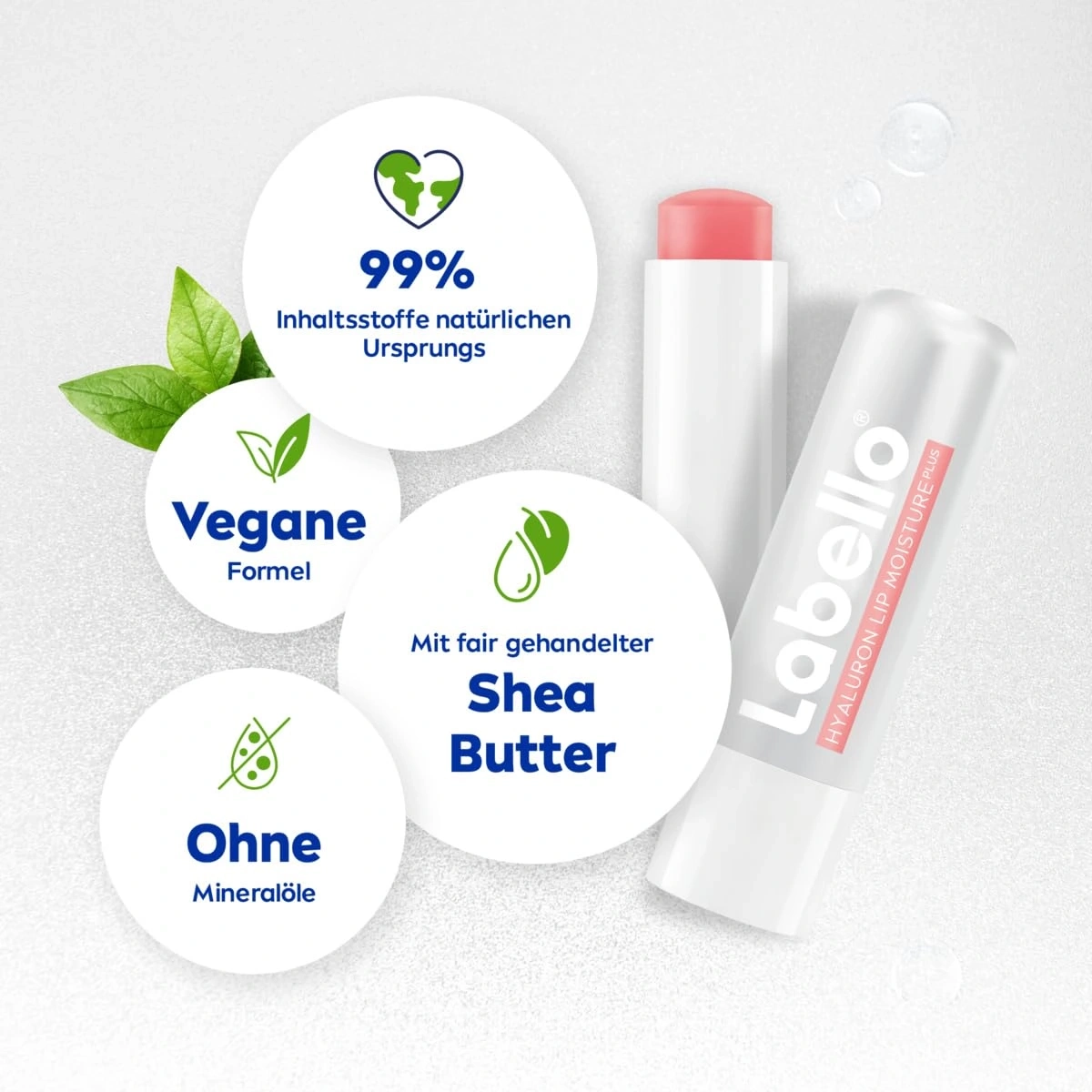 Labello Lippenpflege mit Shea Butter, vegan, ohne Mineralöle, 99% natürlichen Ursprungs.