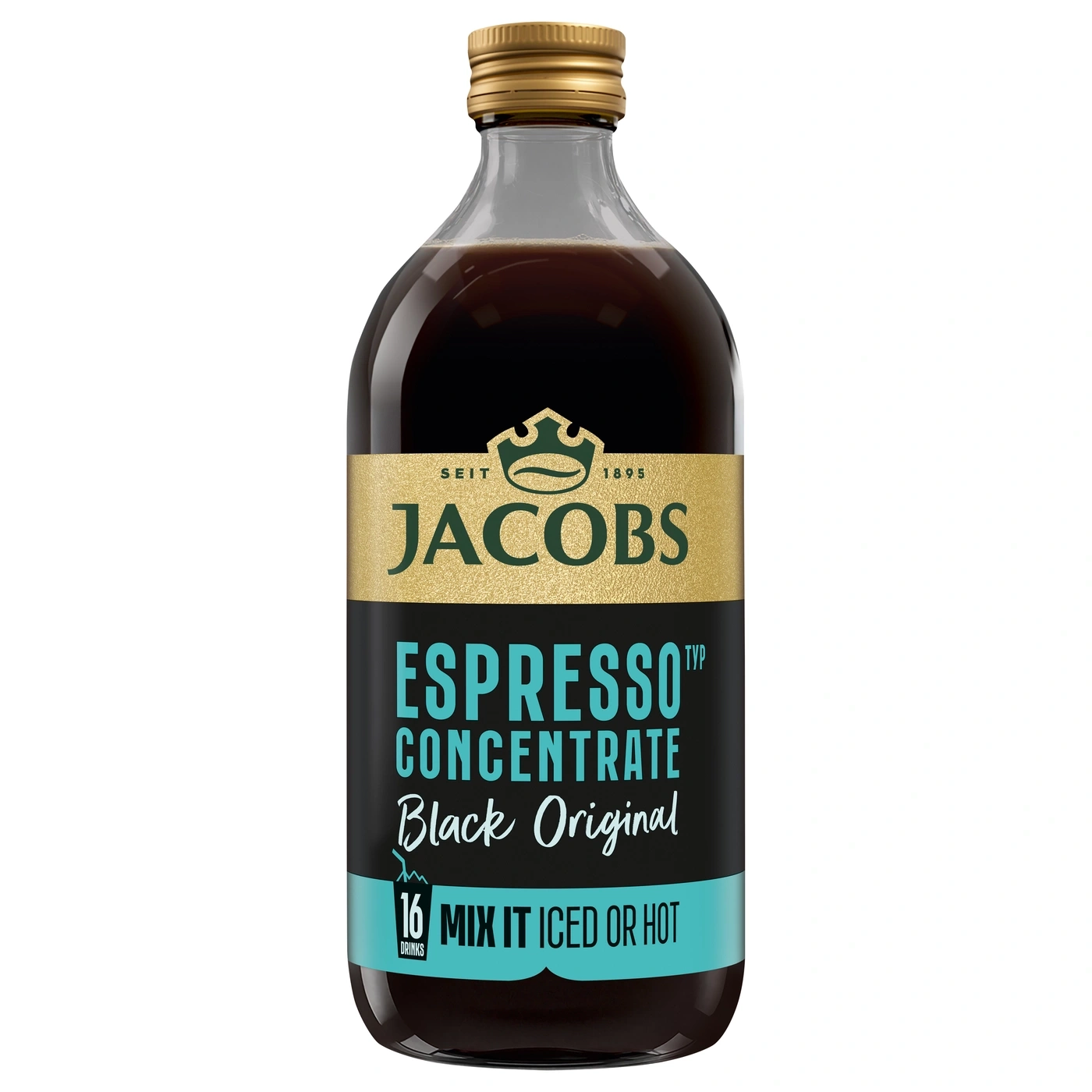 Jacobs Espresso Konzentrat, schwarzes Original, 16 Getränke, kalt oder warm mischbar