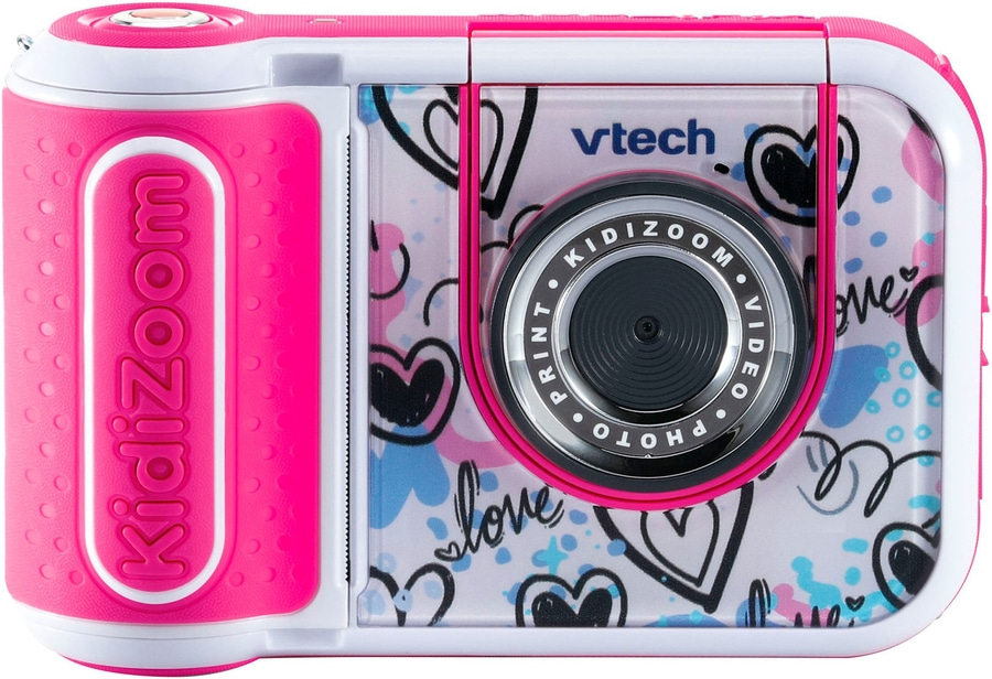 Vtech Kidizoom Kamera mit Aufdruck von Herzen und dem Wort "love"