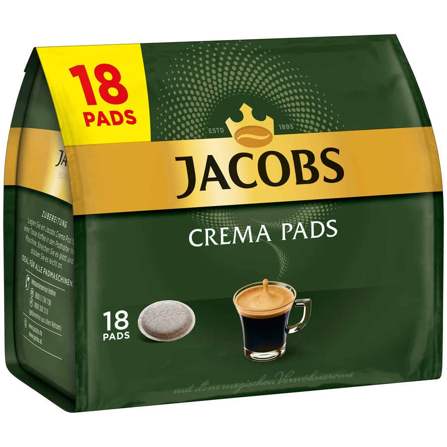 JACOBS Pads Crema Classic 180 Getränke - 10x18 Kaffeepads Senseo kompatibel
