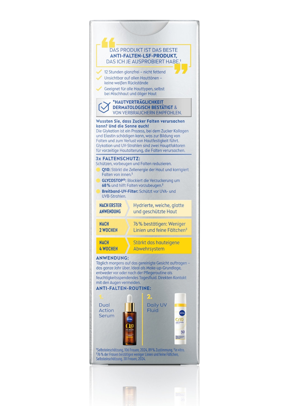 Anti-Falten-Produkt mit Serum und Fluid. Schützt vor Falten und stärkt die Haut.