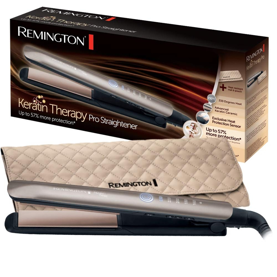 REMINGTON Haarglätter Glätteisen S8590 Keratin Therapy Hitzeschutzsensor 5Stufen