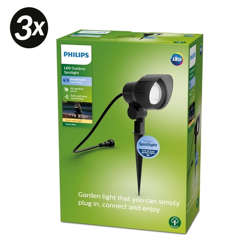 3x PHILIPS GardenLink Niedervolt Außenspot Erweiterung LED Erdspieß Bodenspot