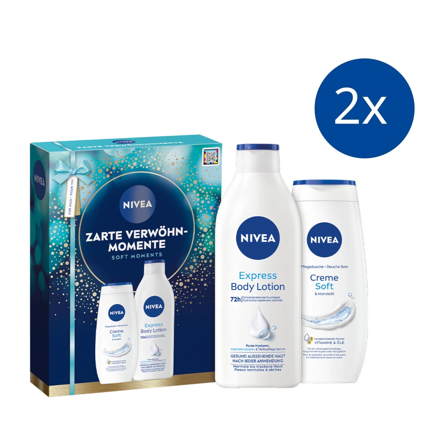Nivea Geschenkset mit Body Lotion und Duschgel, 2x