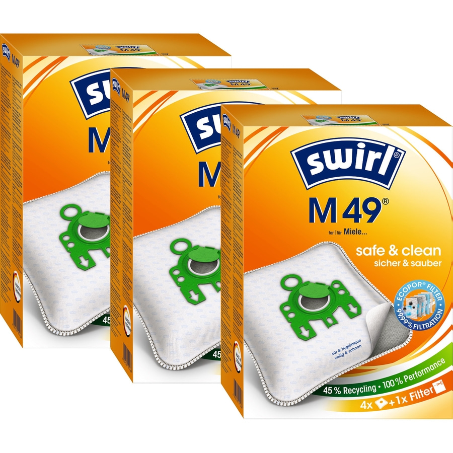 SWIRL Staubsaugerbeutel M 49 EcoPor® für Miele 12 Beutel