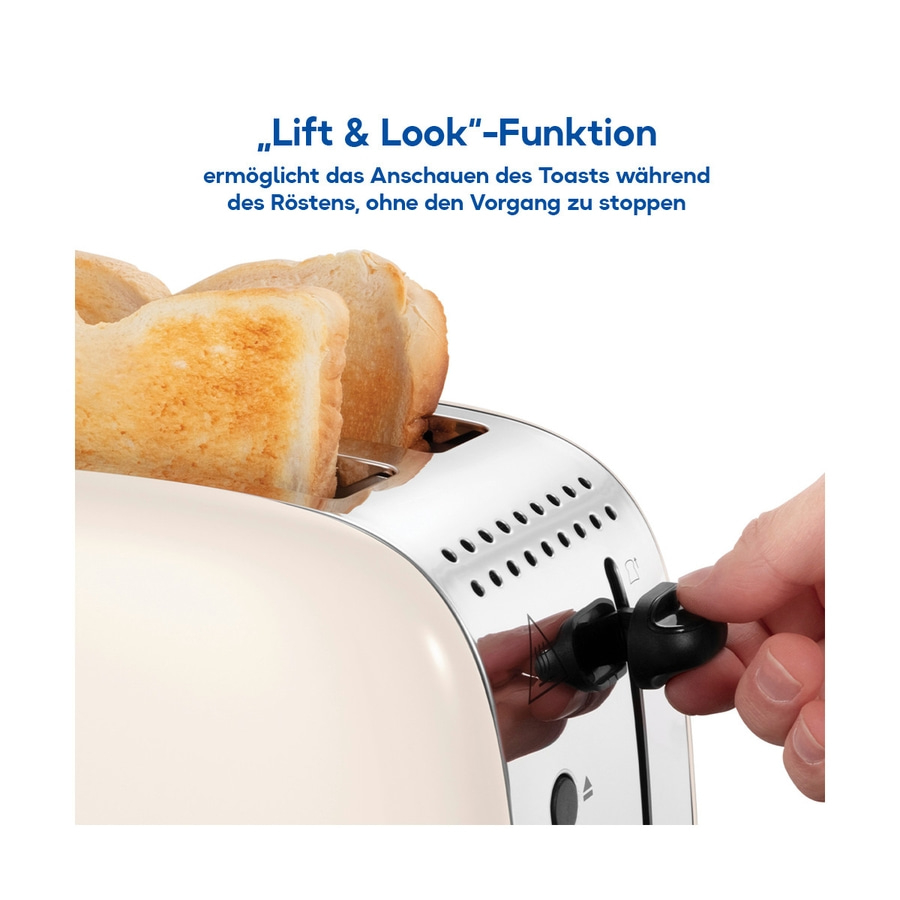RUSSELL HOBBS Toaster Colours Plus 2 Scheiben 6 Stufen Brötchenaufsatz Jasmine