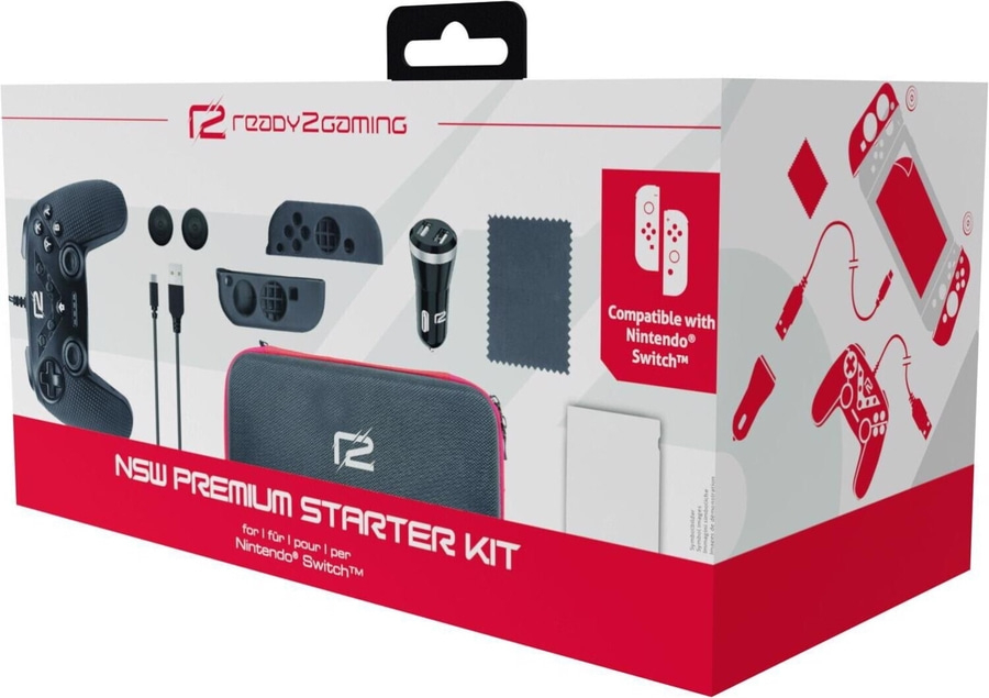 READY2GAMING Nintendo Switch Premium Starter Kit Pro Controller Schwarz NEU