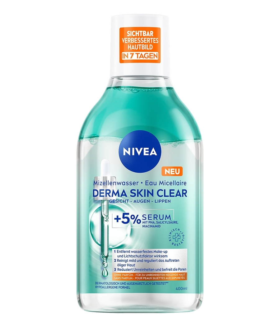 Nivea Derma Skin Clear Mizellenwasser, Hautbild verbessern in 7 Tagen, 400ml