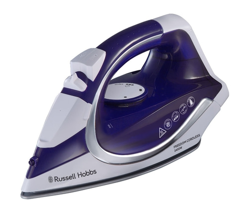 Dampfbügeleisen von Russell Hobbs, kabellos, blau und weiß, 2400W, Bügeln