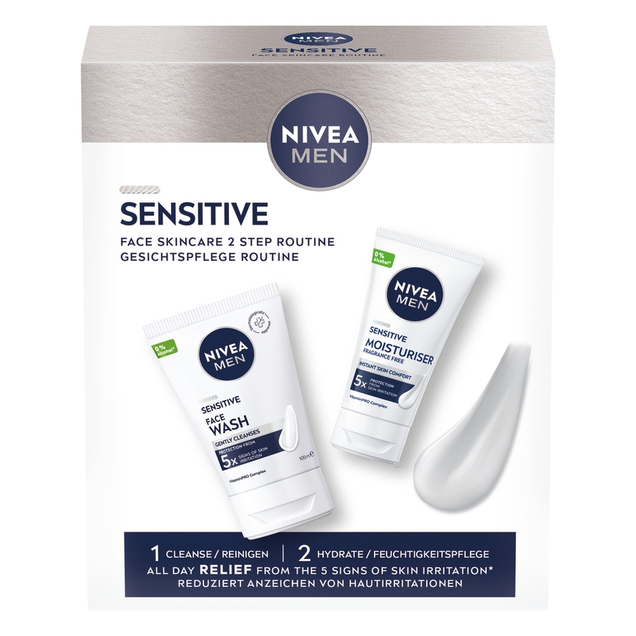 NIVEA MEN Sensitive Gesichtspflege Set Waschgel 100 ml + Gesichtscreme 50 ml NIVEA MEN Sensitive Gesichtspflege Set Waschgel 100 ml + Gesichtscreme 50 ml