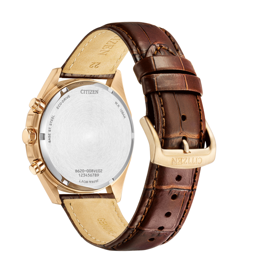 CITIZEN Armbanduhr CA4593-15A Solaruhr Chronograph Lederarmband 41mm B-Ware